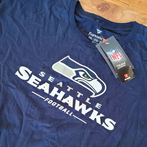 NWT Fanatics Seattle Seahawks 2XL Men's T-Shirt Navy Football NFL - Picture 3 of 3
